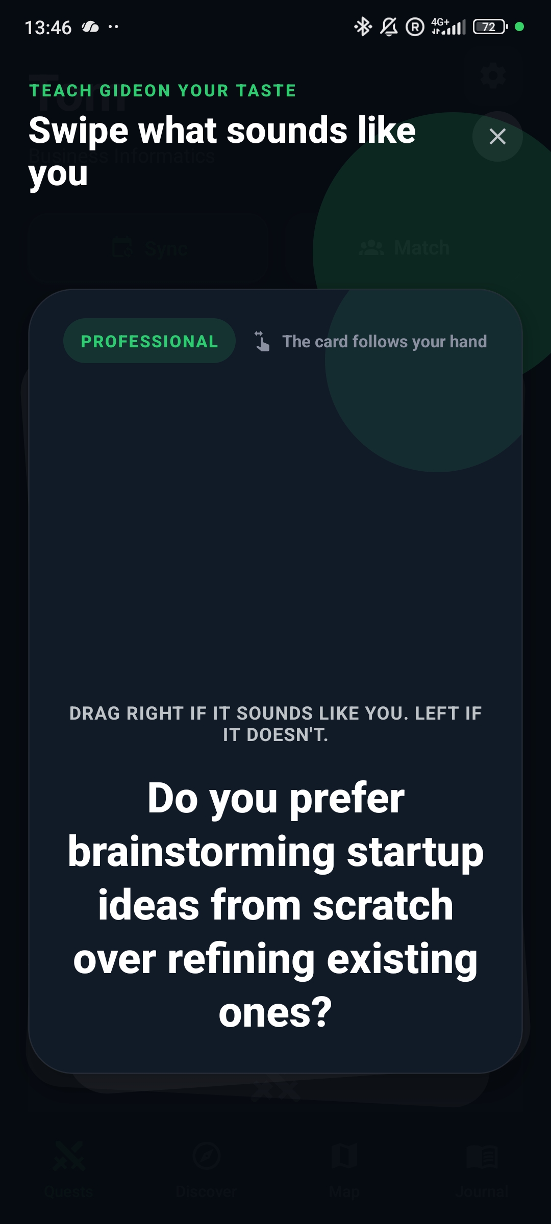 Swipe questions